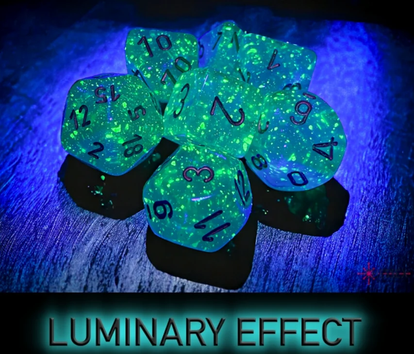 Chessex Borealis Polyhedral Teal/gold Luminary 7-Die Set - Image 4