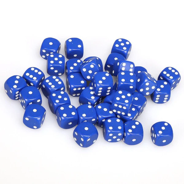Chessex: d6 Dice 12mm Opaque Blue/White (36) - Image 2