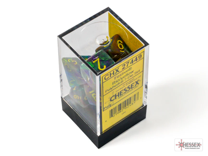 Chessex: Festive Rio/Yellow 7 Die Set - Image 4