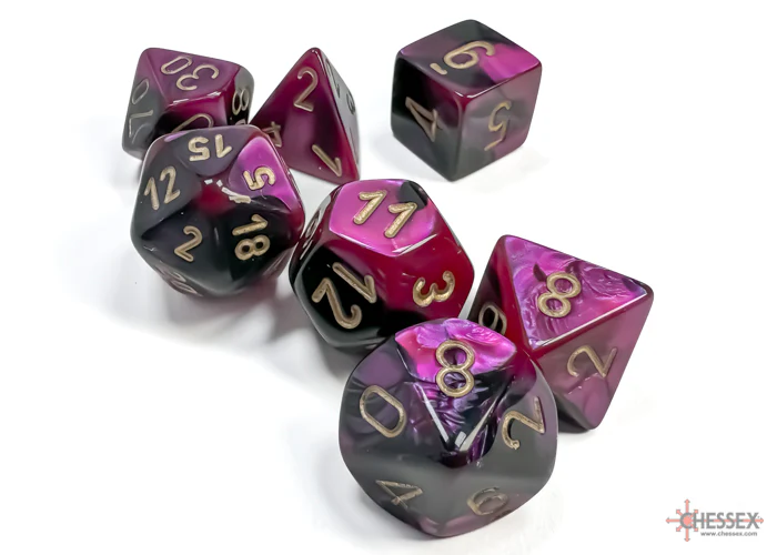 Chessex: Gemini Black-Purple/Gold 7-Die Set - Image 2