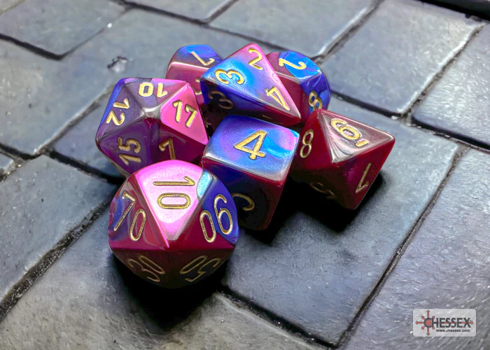 Chessex: Gemini Blue-Purple/Gold 7-Die Set - Image 3