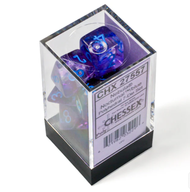 Chessex Nebula Nocturnal Blue Luminary 7 Die Set - Image 4