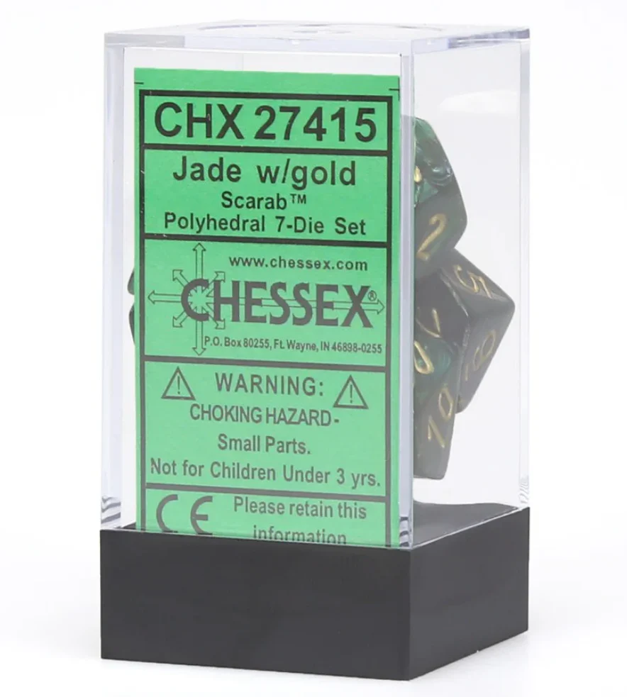Chessex: Scarab Jade/Gold 7-Die Set - Image 3