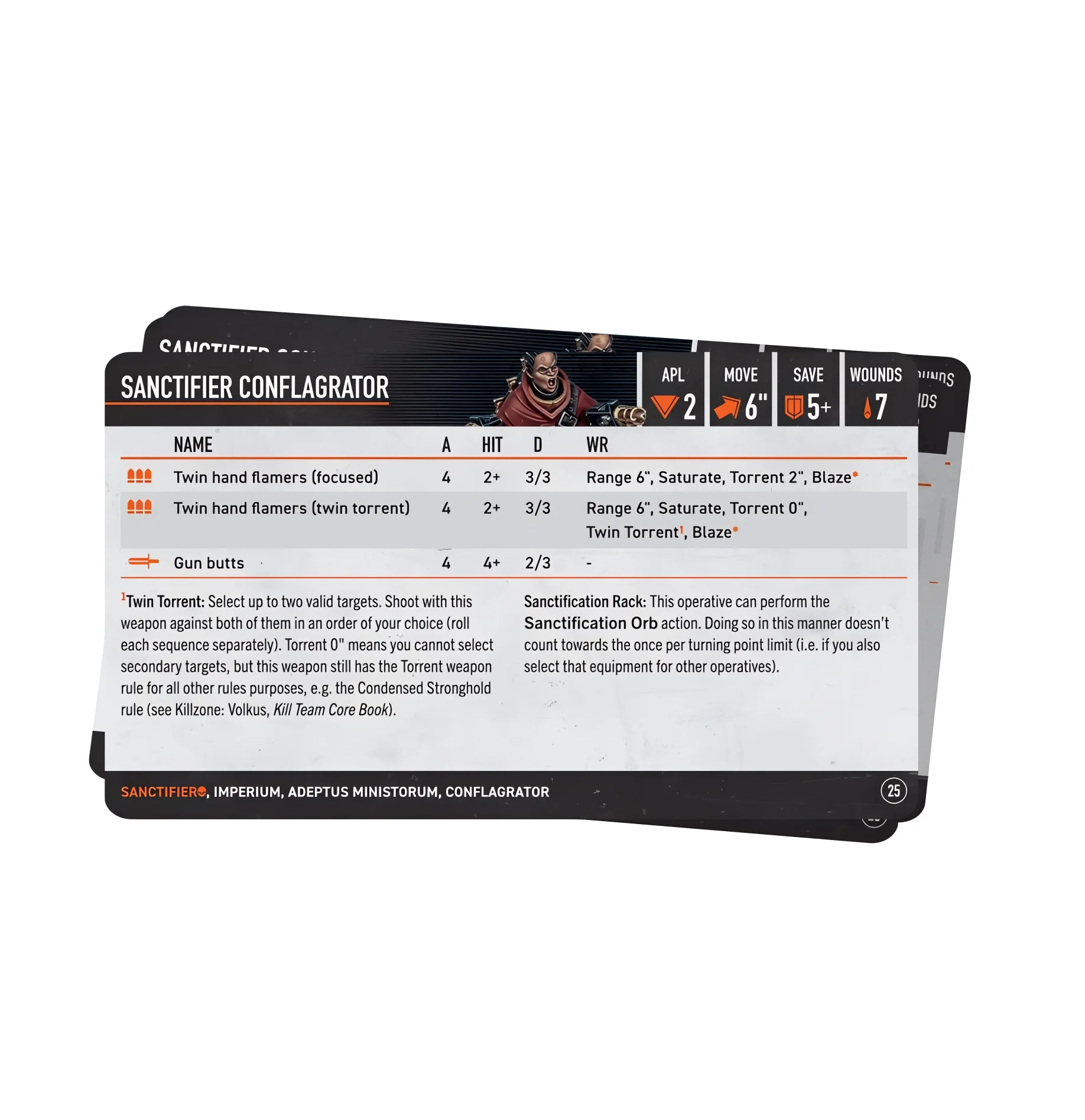 Warhammer 40K: Kill Team - Sanctifiers Datacards - Image 2